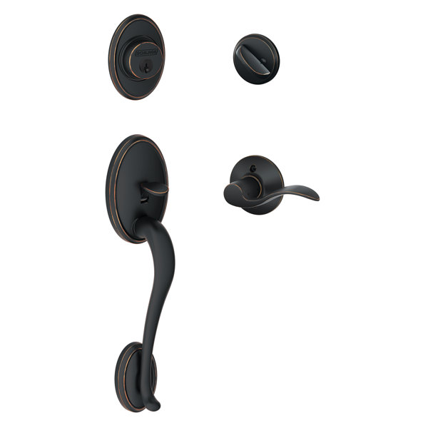 Schlage Wakefield Handleset with Deadbolt and Accent Door Lever and